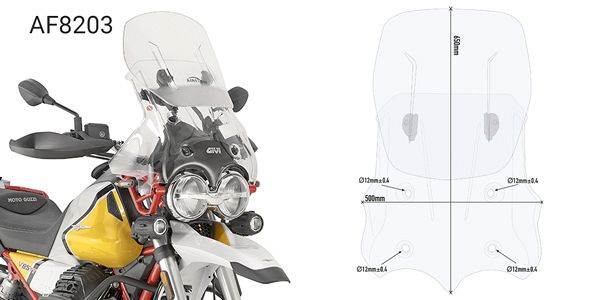 Cúpula Givi Airflow transparente Moto Guzzi V85 TT - EuroBikes